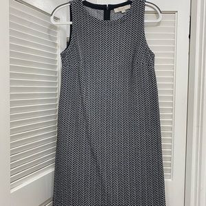 LOFT size S black and white chevron dress